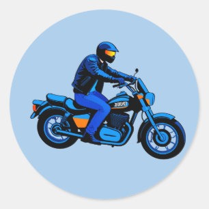 Adesivo Redondo 🏍️ Gráfico de Motocicleta Estilo de Movimento do 
