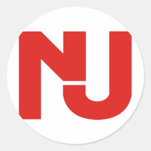 Adesivo Redondo Gráfico de NJ (vermelho)