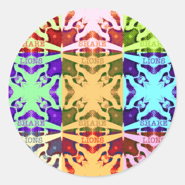 Adesivo Redondo Gráfico de Pop de arte africano marcado (Frente)