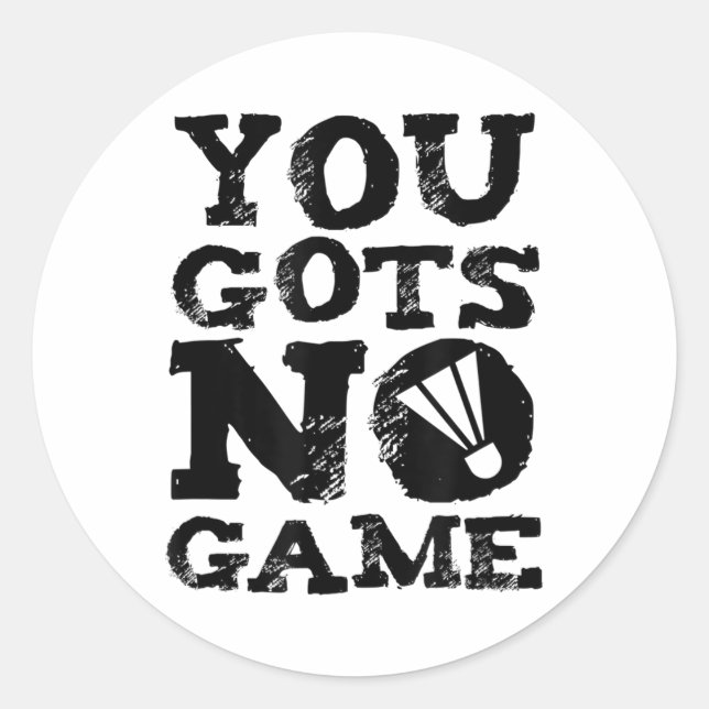 Adesivo Redondo Gráfico de Presente de Atitude do Jogador de Badmi (Frente)