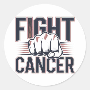 Adesivo Redondo Gráfico de Punhos Negros para Guerreiros de Cancer