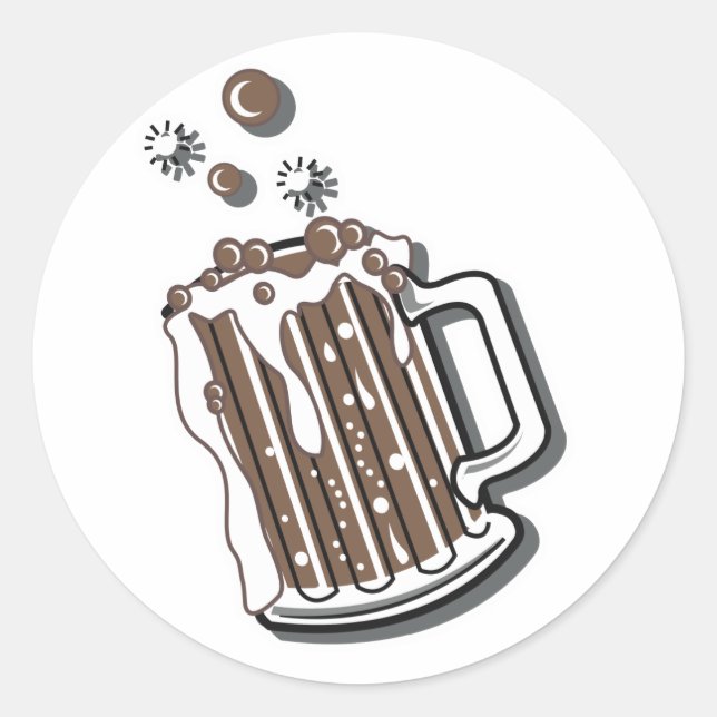 Adesivo Redondo gráfico de root beer estilo retrô (Frente)