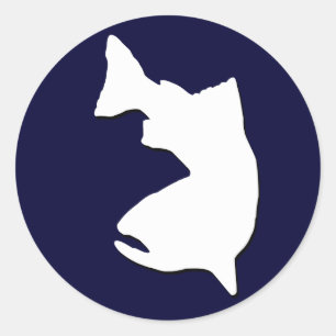 ADESIVO REDONDO GRÁFICO DE VETOR DA PESCA DA TRUTA