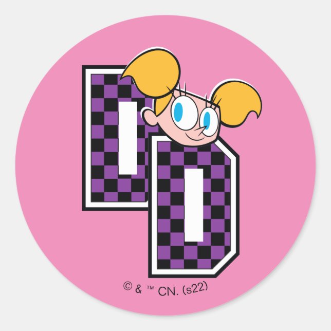 Adesivo Redondo Gráfico Dee Dee - Letras Atléticas (Frente)