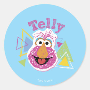 Adesivo Redondo Gráfico Divertido do Telly Monster