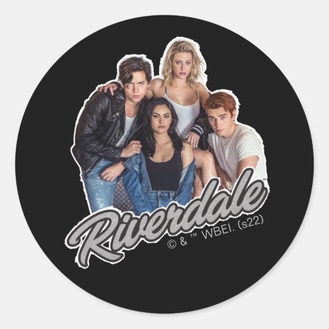 Adesivo Redondo Gráfico do Grupo Riverdale Retro (Frente)