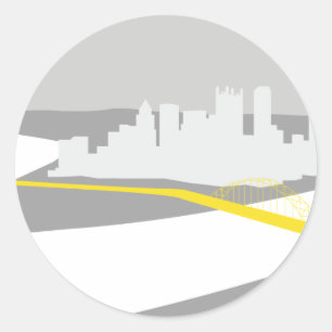 Adesivo Redondo Gráfico do horizonte Pittsburgh