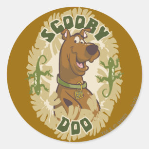 Adesivo Redondo Gráfico do safari de Scooby-Doo