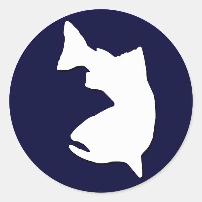 ADESIVO REDONDO GRÁFICO DO VETOR DE PESCA DE TRUTA (Frente)