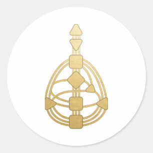 Adesivo Redondo Gráfico Dourado de Design humano