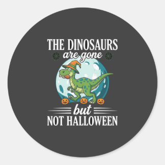 Adesivo Redondo Gráfico engraçado de dinossauro de Halloween bruxa
