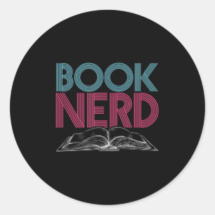 Adesivo Redondo Gráfico Engraçado do Nerd de livro - Leitura inspi