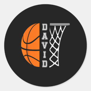 Adesivo Redondo Gráfico Personalizado do Jogador de Basquete David