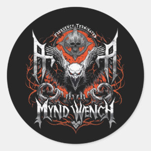 Adesivo Redondo Gráfico Terminado De Banda E Rock Metálico Pesado