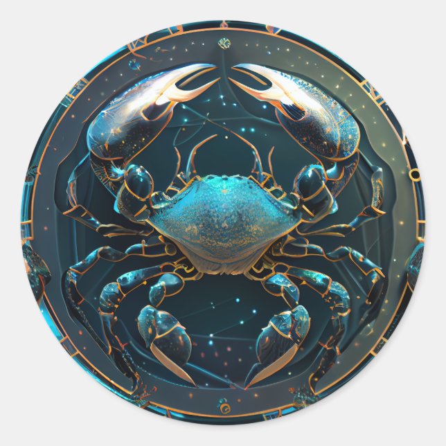 Adesivo Redondo Gráfico Zodiac cancer (Frente)