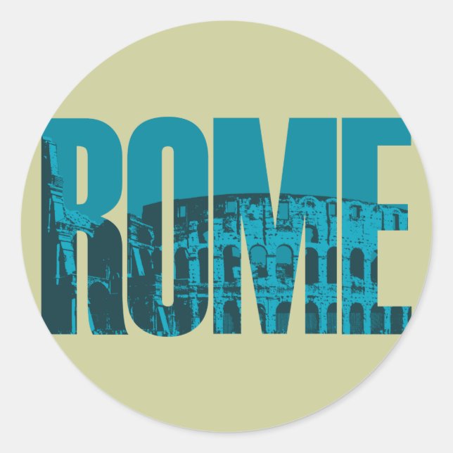 Adesivo Redondo Gráficos de Roma (Frente)