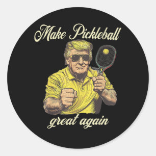 Adesivo Redondo Gráficos Divertidos para Amantes de Pickle Ball
