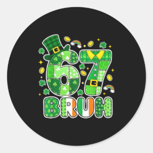 Adesivo Redondo Gráficos do Dia de São Patrício Bruh 67 Com Trevos