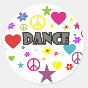 Adesivo Redondo Gráficos misturados da dança