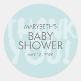 Adesivo Redondo Grafite Blue Chá de fraldas Favor Sticker