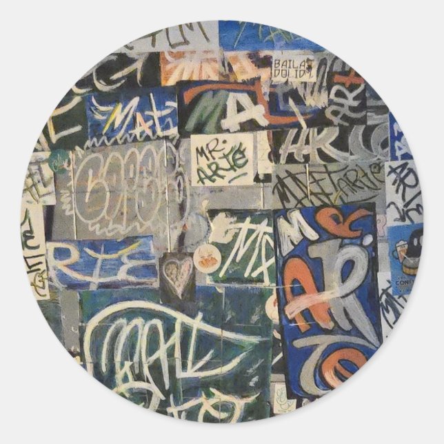 Adesivo Redondo Grafite colorido (Frente)