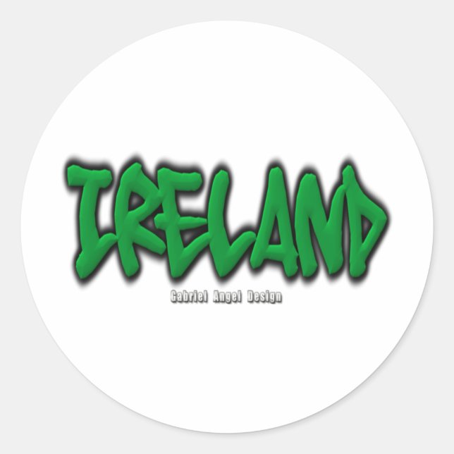 Adesivo Redondo Grafite da Irlanda (Frente)