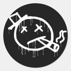 Adesivo Redondo Grafite de fumo