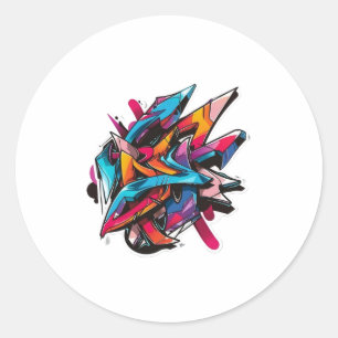 Adesivo Redondo Grafite de gravadores coloridos inspirados