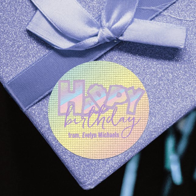 Adesivo Redondo Grafite legal de Pastel no Azulejo Mosaico Feliz A (Criador carregado)