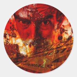 Adesivo Redondo Grafite Vermelho