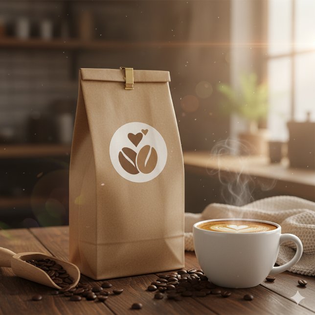 Adesivo Redondo Grain de Caféine : Style et Énergie ☕ (Criador carregado)