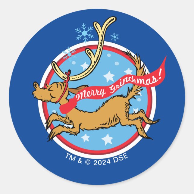 Adesivo Redondo Gralha | Max Feliz Grinchmas! (Frente)