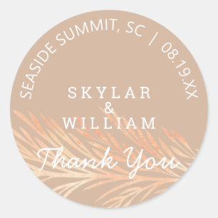 Adesivo Redondo Grama de Pampas que Wedding a amêndoa brindada