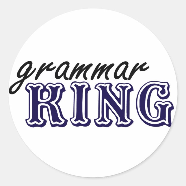 Adesivo Redondo Grammar King (Frente)