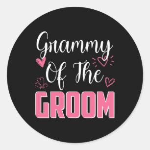 Adesivo Redondo Grammy Of Groom Family Festa de casamento Marido T