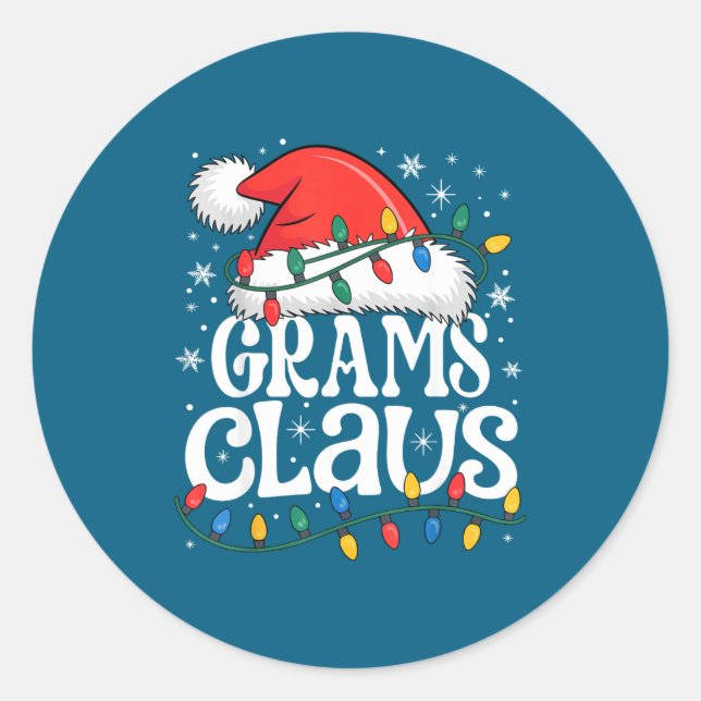 Adesivo Redondo Grams Claus Funny Xmas Christmas Grandma Holiday S (Frente)