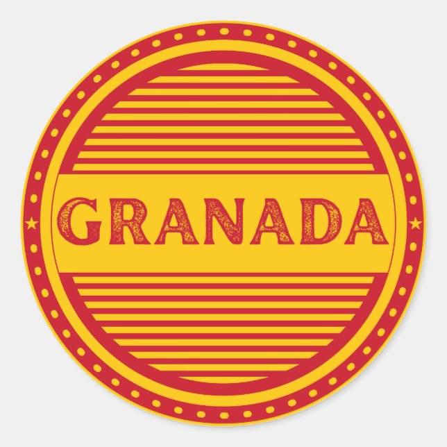 Adesivo Redondo Granada City Pride Emblem – Spanish Identity (Frente)