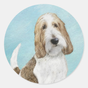 Adesivo Redondo Grand Basset Griffon Vendeen - Arte Original para