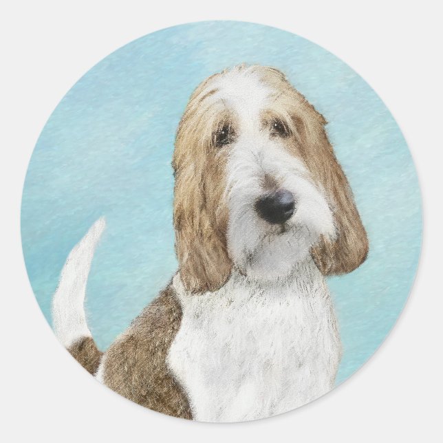 Adesivo Redondo Grand Basset Griffon Vendeen - Arte Original para  (Frente)