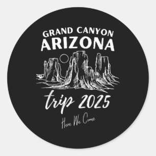 Adesivo Redondo Grand Canyon Arizona Trip 2025 Aqui Vemos Matchi