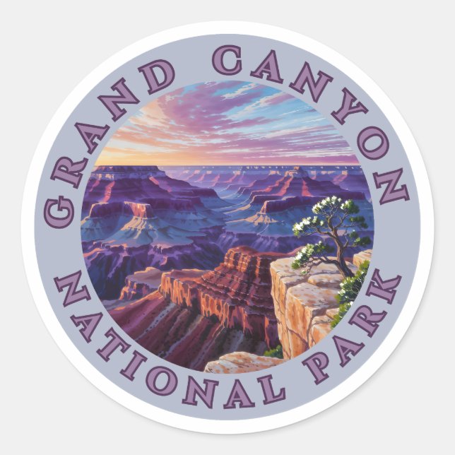 Adesivo Redondo Grand Canyon Lover National Park Love The Outdoors (Frente)