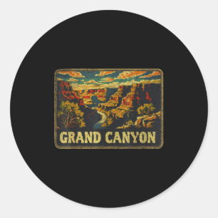 Adesivo Redondo Grand Canyon - Parque Nacional dos EUA Vintage Hom