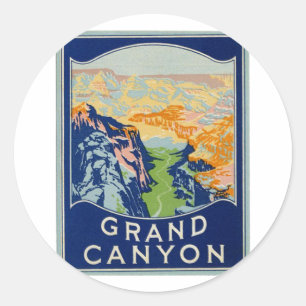 Adesivo Redondo Grand Canyon - viagens vintage
