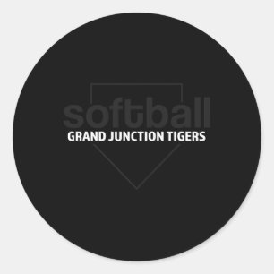 Adesivo Redondo Grand Junction Tigers Softll Placa do Home
