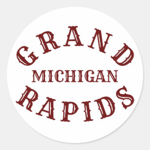 Adesivo Redondo Grand Rapids, Michigan Classic Round Sticker