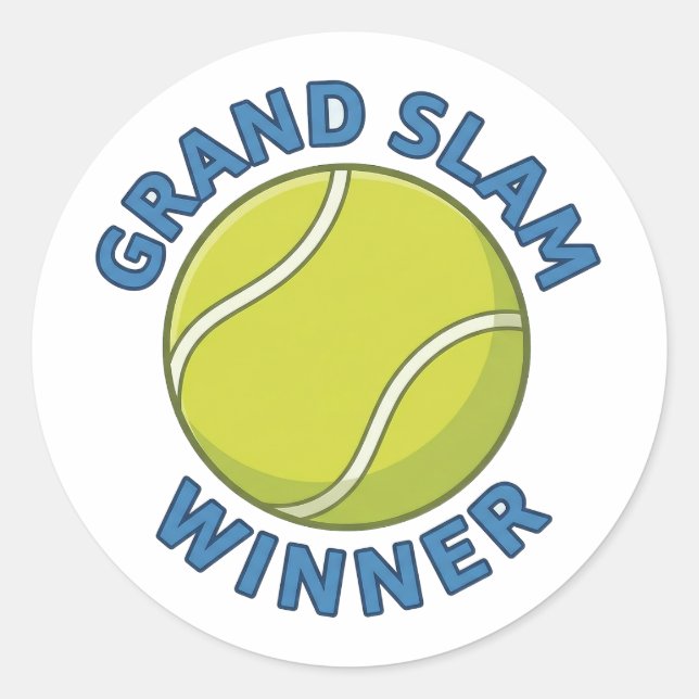 Adesivo Redondo Grand Slam Winner Tennis Ball Sports Champion (Frente)