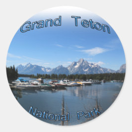 Adesivo Redondo Grand Teton, EUA, parque nacional de Montana