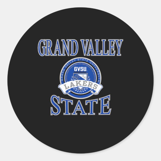Adesivo Redondo Grand Valley State Lakers Laurels (Frente)