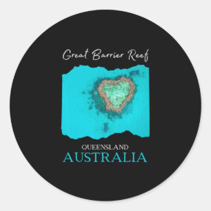 Adesivo Redondo Grande Barreira de Coral Queensland Austrália Souv
