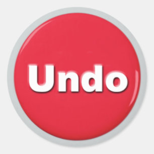 Adesivo Redondo Grande Botão Vermelho de Desfazer